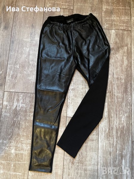 Нов черен еластичен  кожен клин с комбинация  еластично трико  , снимка 1