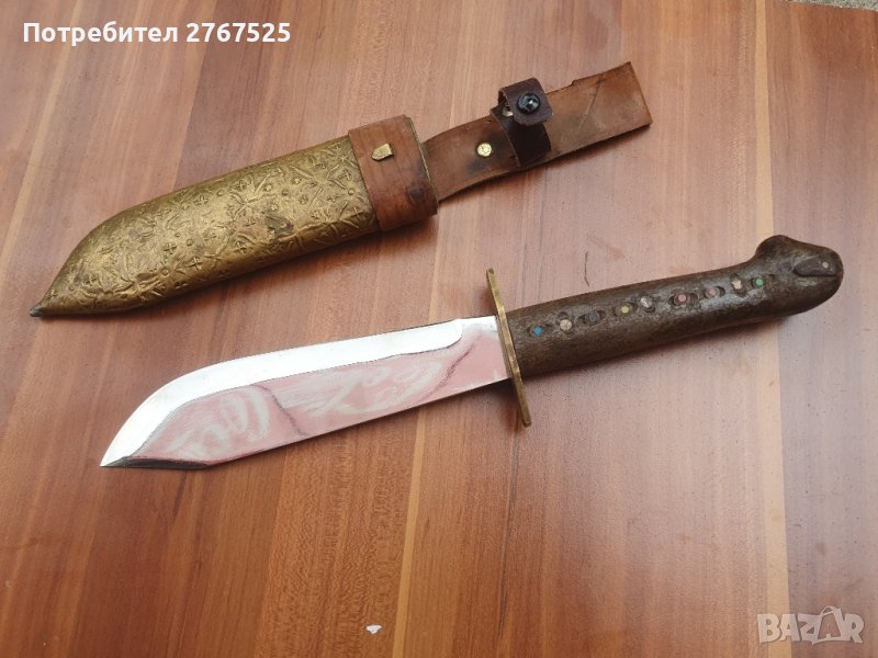 Стар Български ръчно кован ловен туристически нож, снимка 1