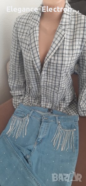 Дамски спортно елегантен комплект Сако Straduvarius +дънки, снимка 1