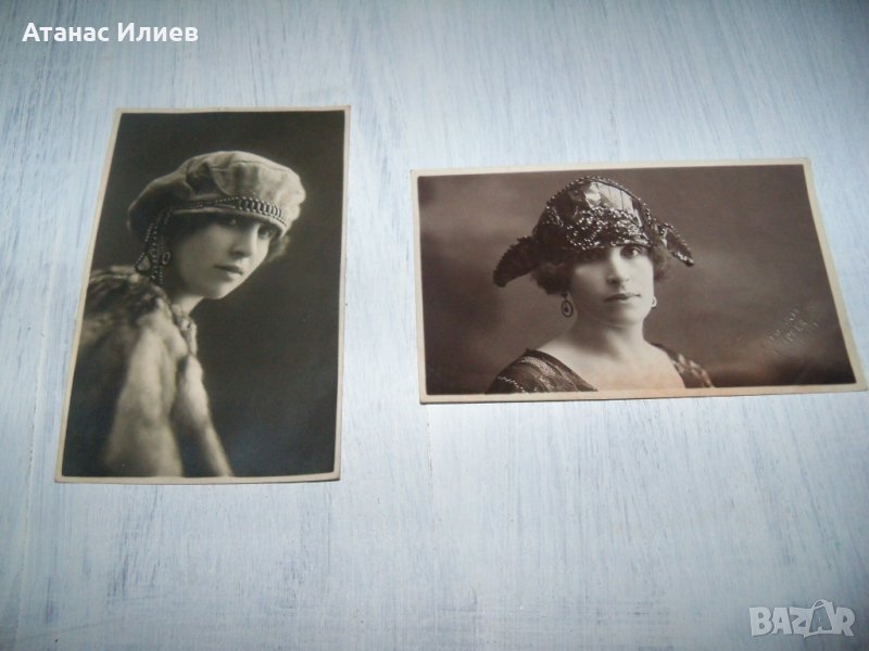 Два красиви женски фотографски портрета картички от 1922г., снимка 1