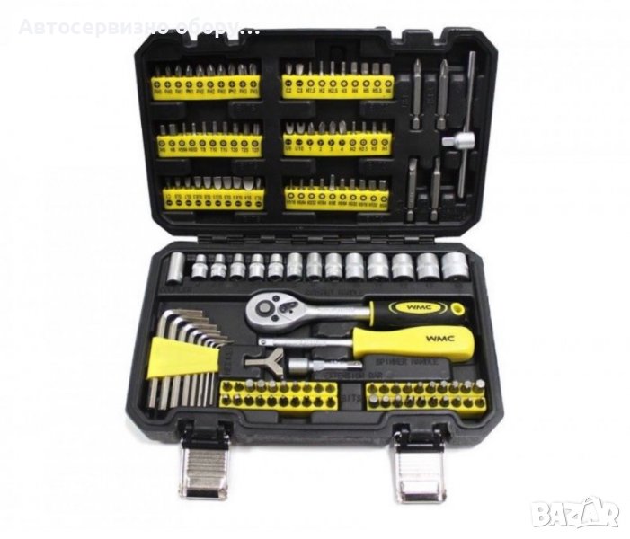 Гедоре к-т 130 части 1/4 с битове и вложки WMC, снимка 1