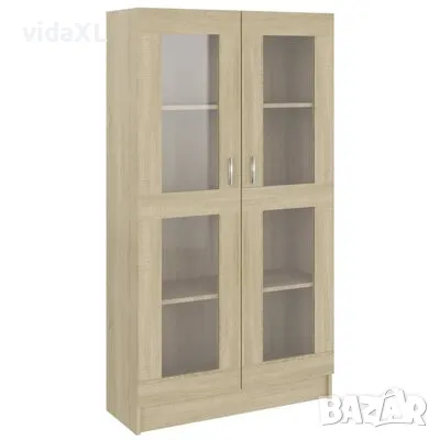 vidaXL Шкаф витрина, дъб сонома, 82,5x30,5x150 см, ПДЧ(SKU:802762), снимка 1