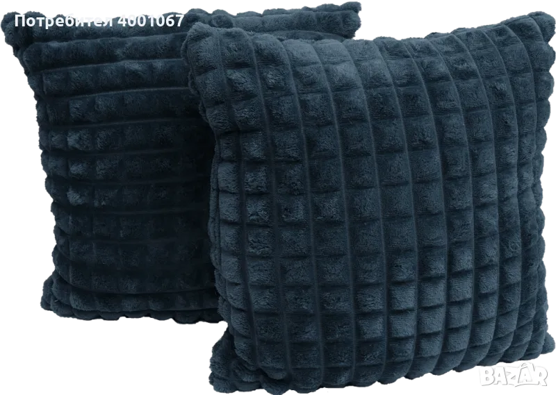 тъмно синя декоративна възглавница 40 см х 40 см , снимка 1