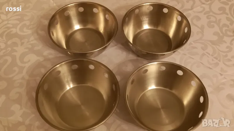 Купи за плодове от сребрист метал. Нови. Германия. Индия. Купа., снимка 1