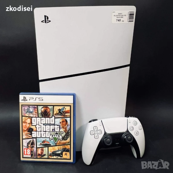 Конзола SONY - PS5 SLIM DISK с 1бр. джойстик и 1бр. игра, снимка 1