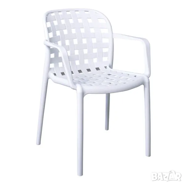 DENON бял Фотьойл Стол трапезен градински, снимка 1