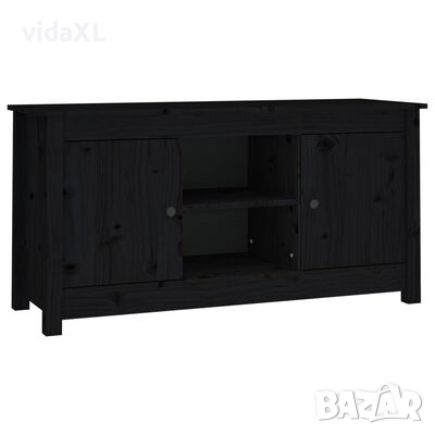 vidaXL ТВ шкаф, черен, 103x36,5x52 см, бор масив(SKU:814588, снимка 1