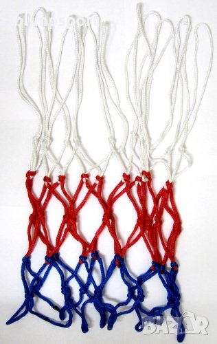 мрежа за баскетбол трицветна. Подходяща за употреба в зали и на открито, снимка 1