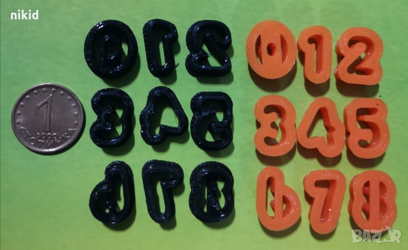 1 см малки цифри числа пластмасови резци форми за фондан тесто украса декор торта , снимка 1