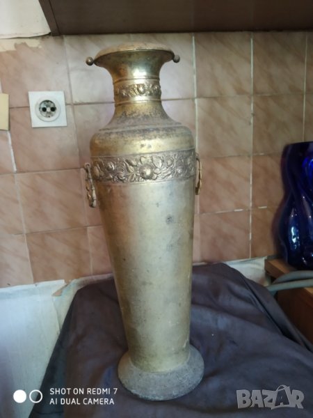 стара посребрена метална  ваза арт деко, снимка 1