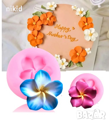 цвете Плумерия силиконов молд форма фондан шоколад гипс , снимка 1