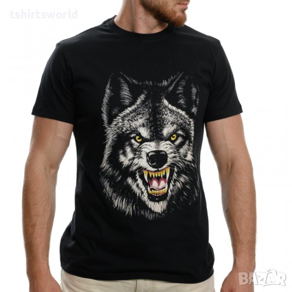 Нова мъжка тениска с дигитален печат Вълк, Серия вълци, снимка 1