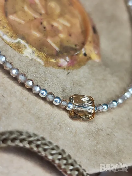 Гривна за глезен, Сваровски/Swarovski, 925 сребро, снимка 1