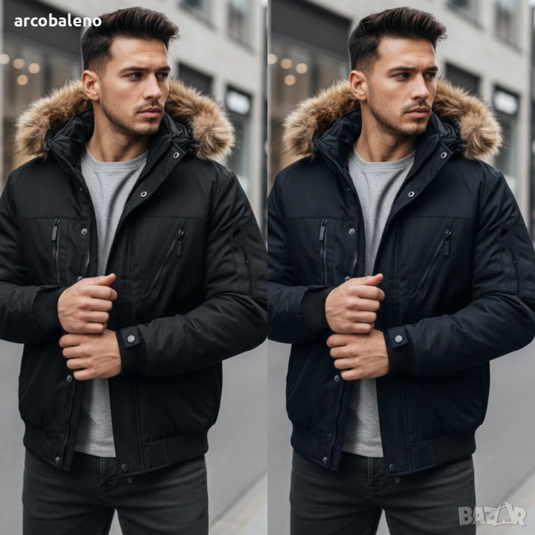 Мъжко зимно яке с качулка, 2цвята , снимка 1