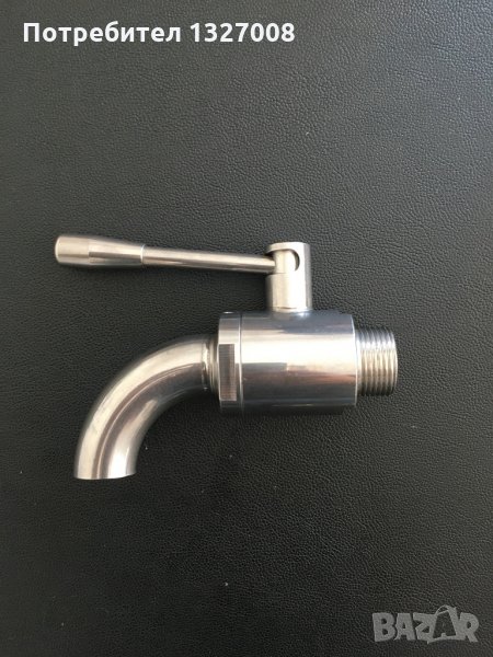 Сферичен кран, неръждаем 3/4 с коляно, снимка 1