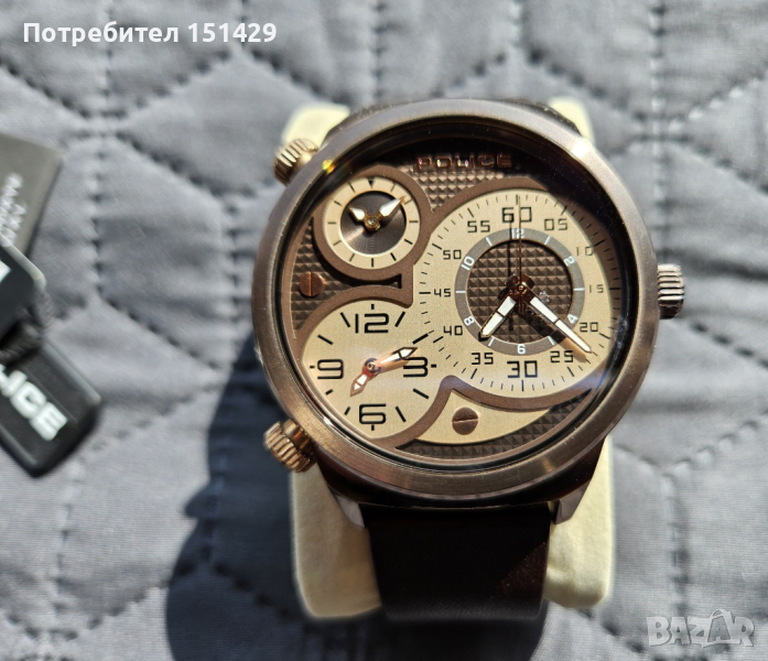 POLICE много голям мъжки часовник оригинален отлично състояние, снимка 1