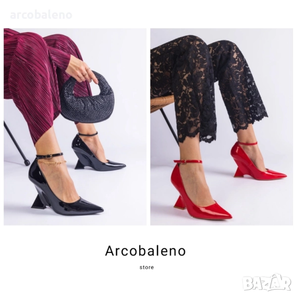 Дамски лачени обувки с платформа Florianda, 2цвята , снимка 1