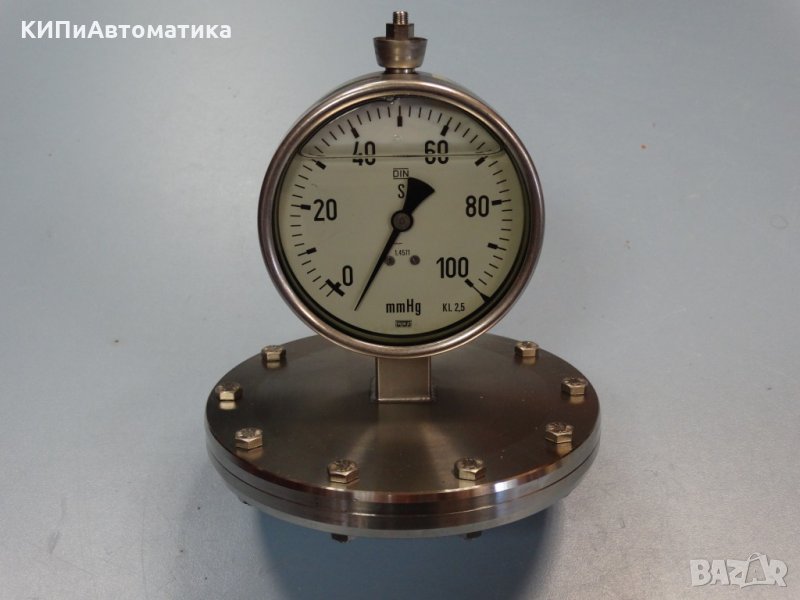Манометър мембранен WIKA Ф 100, 0-100 mmHg, снимка 1
