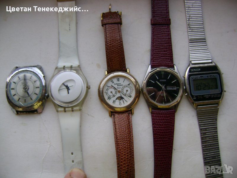 Продавам 1 механичен и 4 кварцови часовника Citizen,Swatch,Sensor, снимка 1