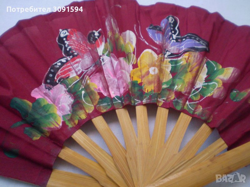 1930 Арт Деко ръчно рисувано ветрило , снимка 1