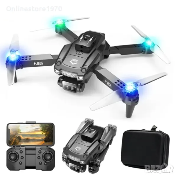 Сгъваем дрон KLG SJ 25, Двойна камера HD, Широкоъгълен 120°, Избягва препятствията, 35 минути,, снимка 1