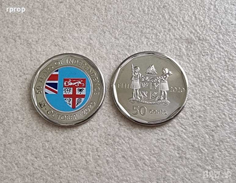 Монета. Австралия и Океания.  Фиджи. 50 цента. 2020 г. 50 години Независимост. Юбилейна., снимка 1
