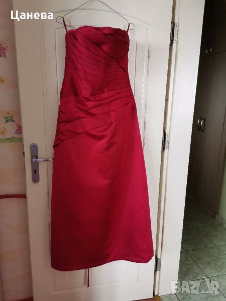 Червена официална дамска рокля, снимка 1