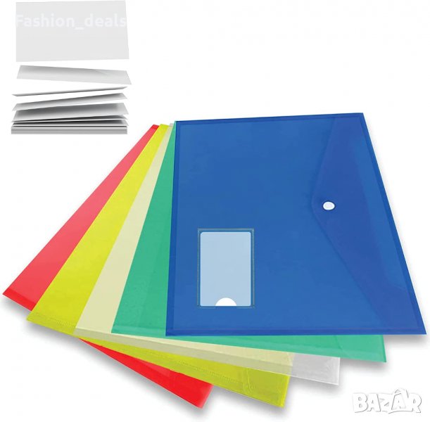 Нови 30 броя Пластмасови папки размер A4 с етикет за документи книжа, снимка 1