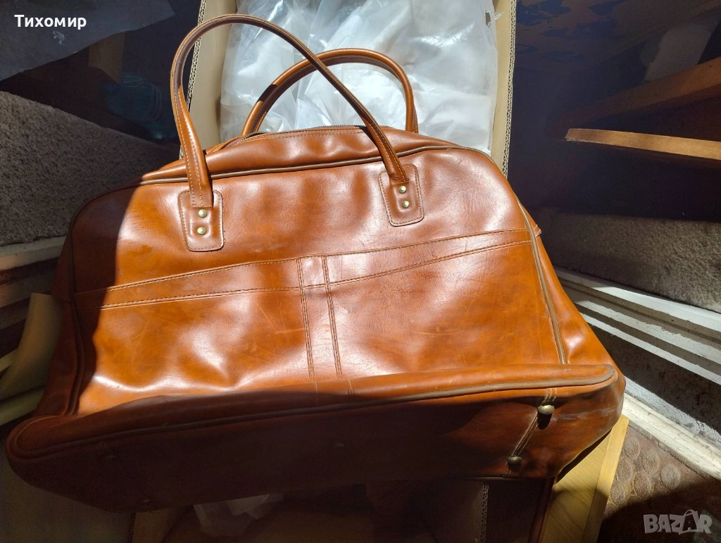 Голяма кожена чанта за път / Сак от естествена кожа, снимка 1