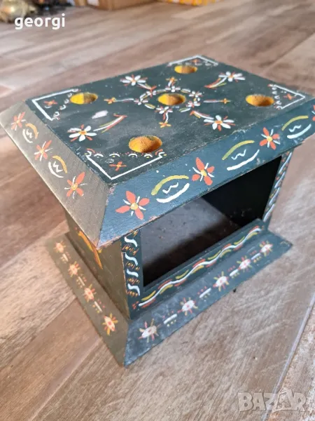 стар холандски дървен отоплител за крака, снимка 1