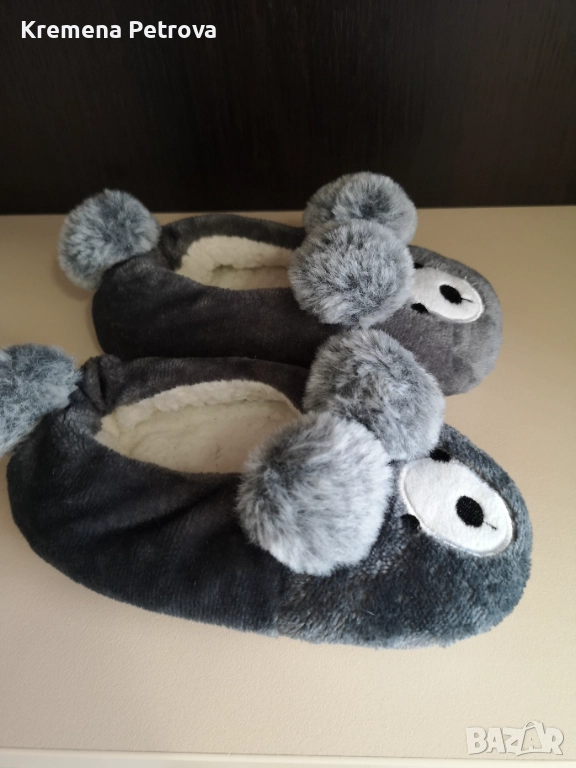 Пухкави коледни пантофи с мотив на мече, номер 28-29 унисекс, снимка 1