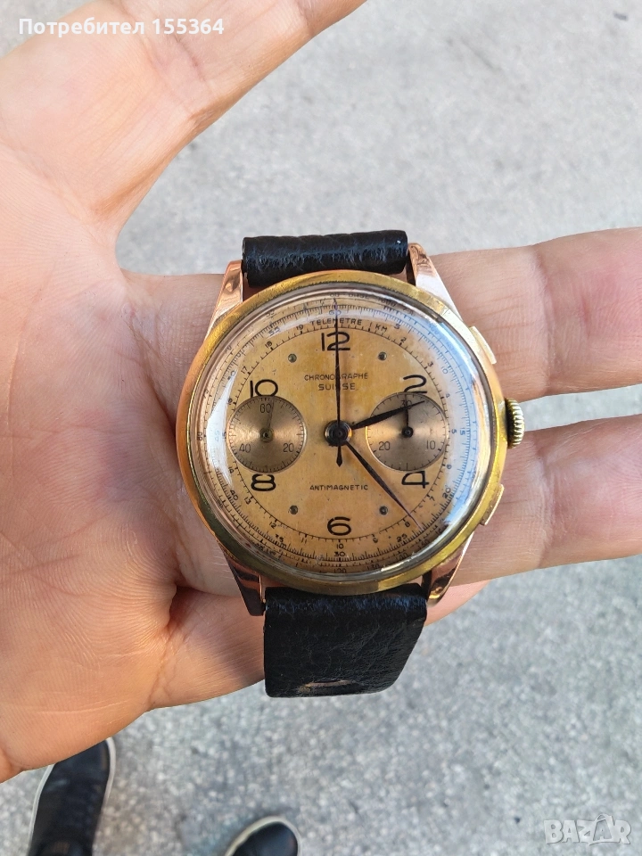 Chronographe Suisse Gold 18k, снимка 1