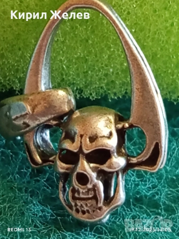 Рокерски сребърен медальон моторджийски ръчна изработка 39904, снимка 9 - Колиета, медальони, синджири - 52846914