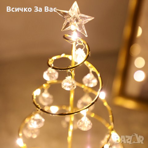 Настолна LED Лампа във форма на Коледна Елха с Акумулаторна Батерия, снимка 5 - Лед осветление - 42546144