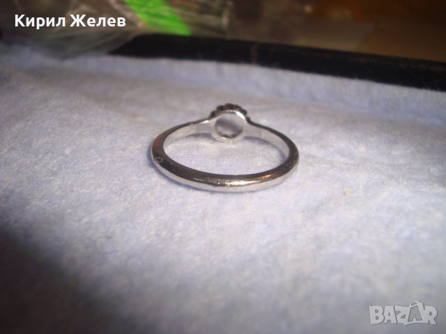 НЕЖЕН АРТ ПРЪСТЕН МЕДЕН с БЯЛА ПОЗЛАТА и ФИНИАТЮРНИ ФАСЕТИРАНИ ИСКРЯЩИ ЦИРКОНИ 27646, снимка 10 - Пръстени - 37515943