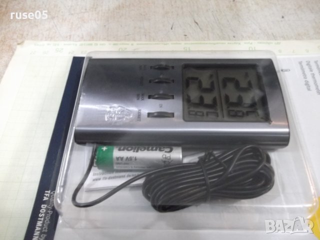 Термометър"TFA"за външна и вътрешна температура-с кабел нов, снимка 3 - Друга електроника - 40339374