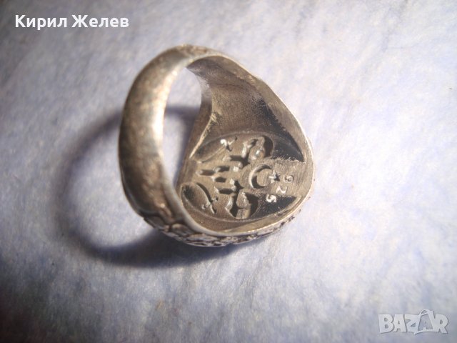 МАЙСТОРСКИ МАСИВЕН РЕТРО СРЕБЪРЕН АРТ ДЕКО ПРЪСТЕН ЛАКИРАНО СРЕБРО 925 СТИЛНО ОРНАМЕНТИРАН 28744, снимка 8 - Пръстени - 37300680