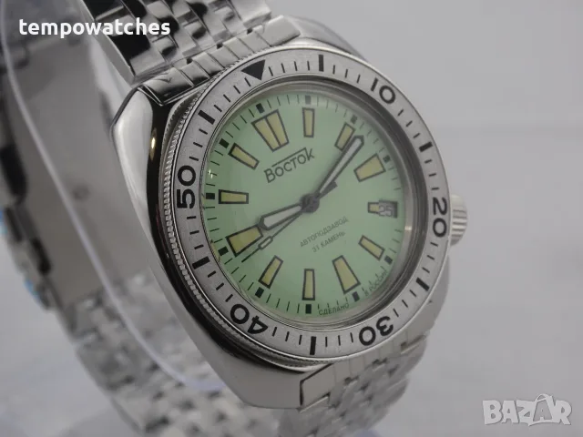 ВОСТОК АМФИБИЯ АВТОМАТИЧЕН-"ЧЕРЕПАХА"-"LIME" ref: 70086В, снимка 9 - Мъжки - 48082146