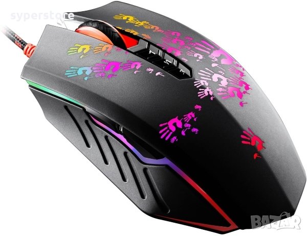 Мишка Геймърска Оптична USB BLOODY A60 Light STRIKE 4000cpi 8btns Gaming mouse, снимка 2 - Клавиатури и мишки - 32079515