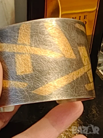 Авторска гривна уникат сребро и злато на Stella Deligianni, снимка 6 - Гривни - 50487791