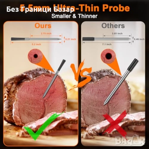 Нов Безжичен термометър със сонда за месо BBQ пушилня фурна кухня дом, снимка 3 - Други стоки за дома - 51589680