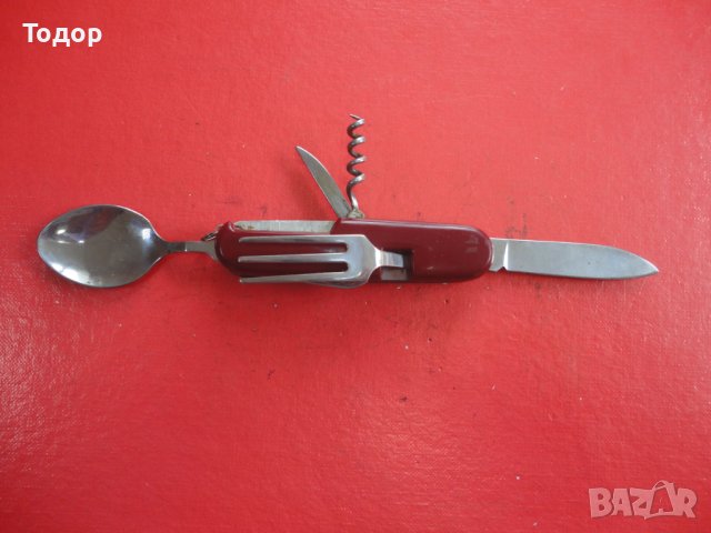 Немски туристически нож с вилица и лъжица , снимка 2 - Ножове - 40626993