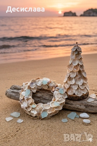 елха от мидички , снимка 3 - Декорация за дома - 54057901