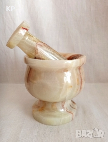 Красиво хаванче с пестик от мраморен оникс , снимка 3 - Аксесоари за кухня - 51526036