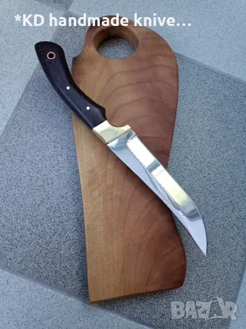 Мезеджийски нож в комплект с орехова дъска от марка KD handmade knives ловни ножове, снимка 2 - Ножове - 47971823