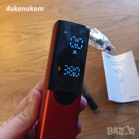 Електрическа помпа за гуми Woowind BP188 150 PSI с авто стоп, LCD дисплей, снимка 10 - Аксесоари за велосипеди - 53230299