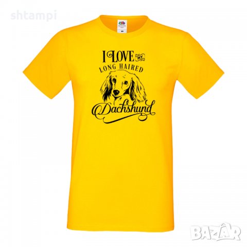 Мъжка тениска I Love My Long Haired Dachshund Dog,Куче, животно,подарък,изненада, снимка 8 - Тениски - 36935334