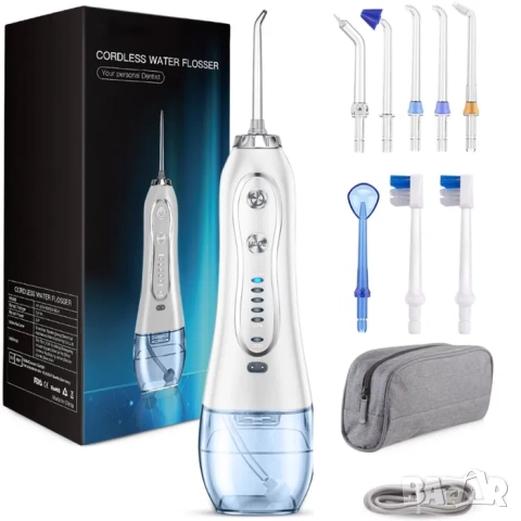 Електрически зъбен душ, четка за зъби, почистване на език, брекети