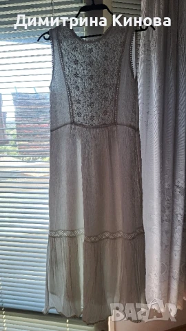 дълга памучна рокля Mango - xs , снимка 2 - Рокли - 50535534