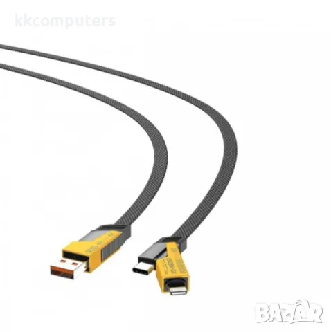 XO Кабел NB283, 4в1, USB-A+Type-C към Type-C+Lightning, 60W, 1m. Баркод : 2403891, снимка 2 - USB кабели - 49355525